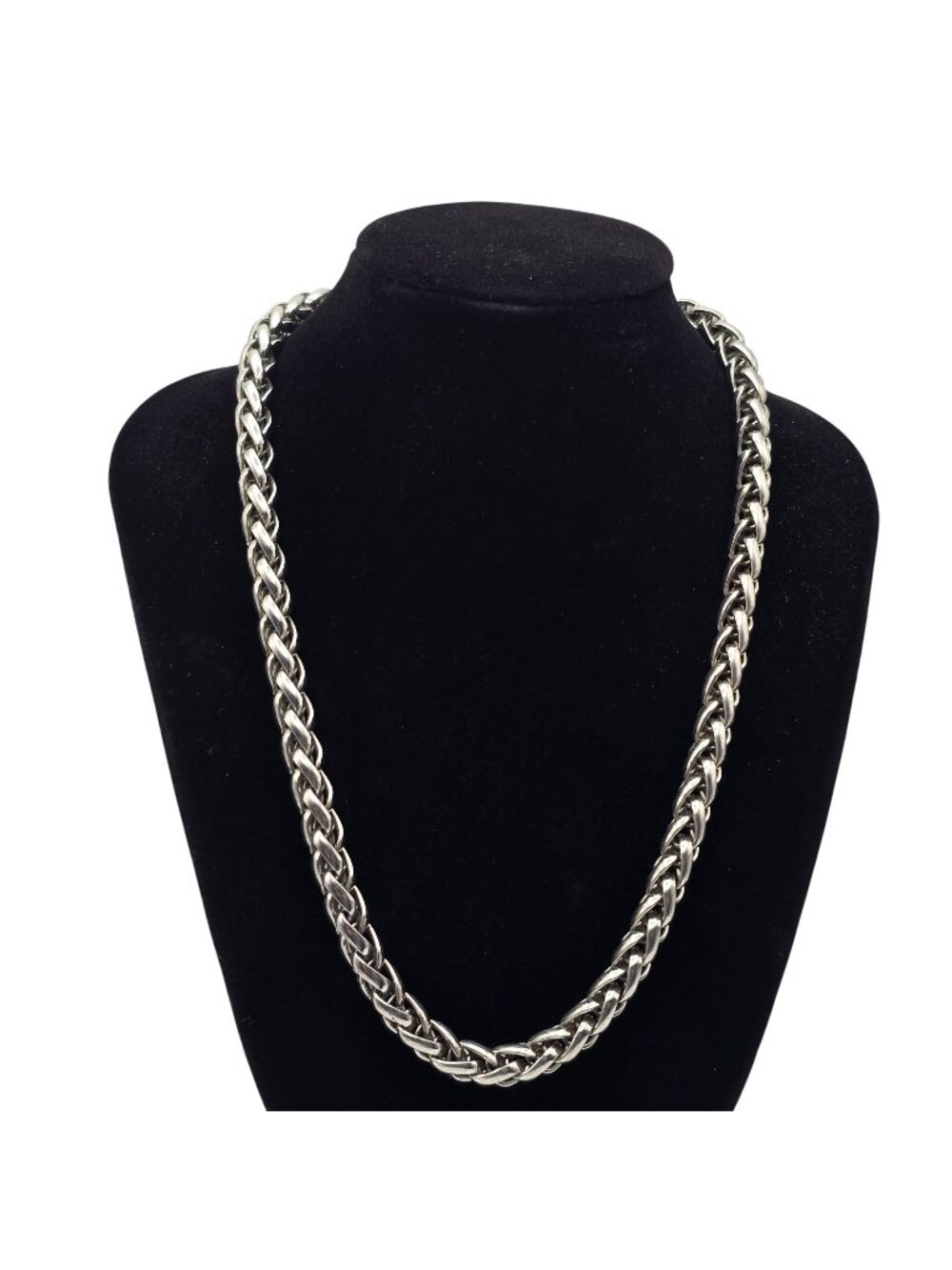 Silver Tone‎ Byzantine Chain Necklace 18" Heavy Birdcage Link Unisex Statement